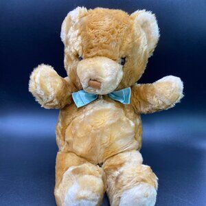 Brown Teddy Bear w/ Blue Bow Tie Plush Stuffed Animal Toy